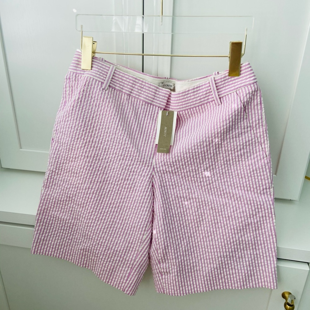 NWT J CREW PINK & WHITE SHORTS SIZE 4